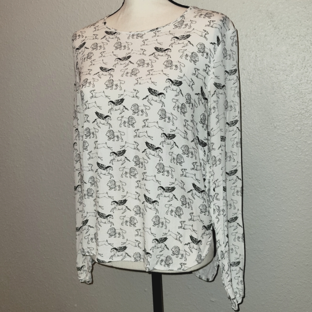 Long sleeve blouse, buttons in back